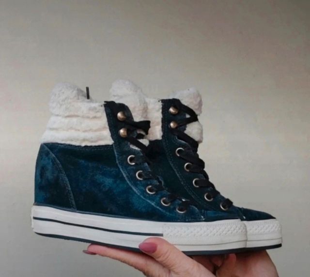 Converse con zeppa interna invernali di camoscio 