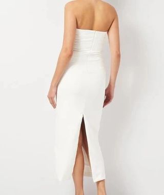 Abito Zara bianco aderente con spacco L