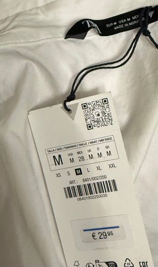 Camicia crop Zara con perline tg M