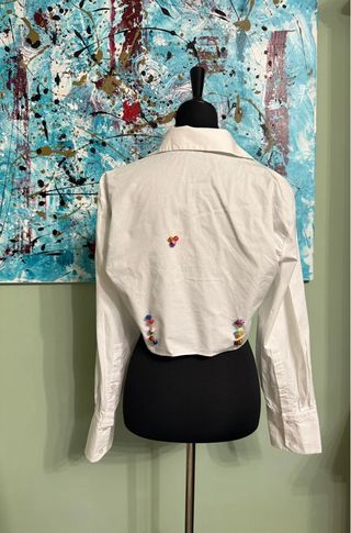 Camicia crop Zara con perline tg M