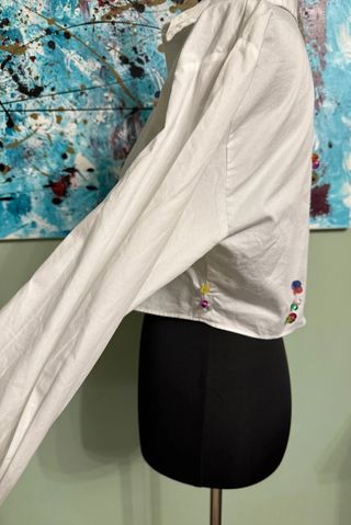 Camicia crop Zara con perline tg M