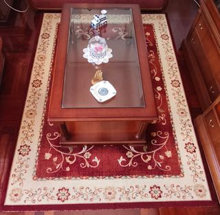 Alfombra Salón Beige y Granate