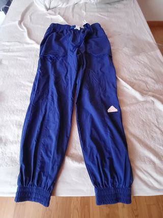 Pantaloni Adidas Blu con Dettagli Bianchi