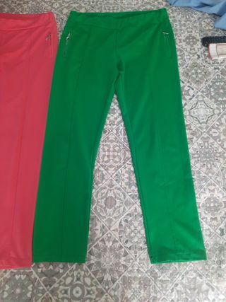 Leggings deportivos verdes y rosas