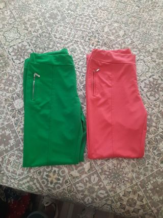 Leggings deportivos verdes y rosas