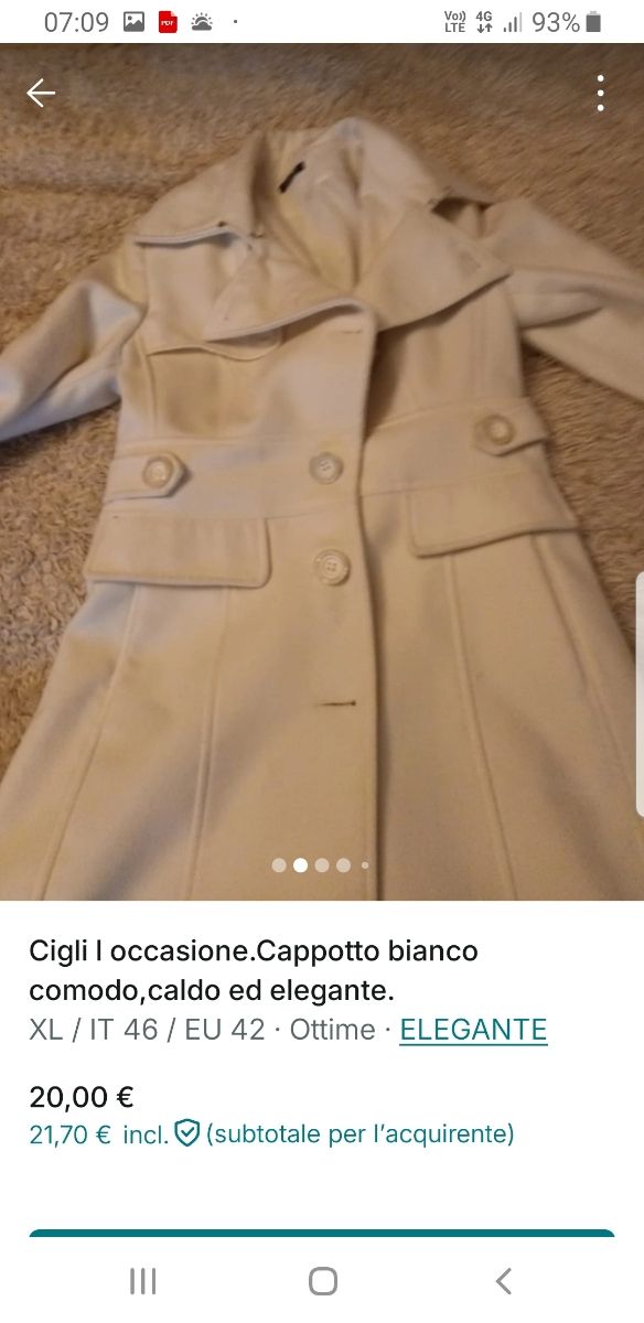 Cappotto bianco elegante