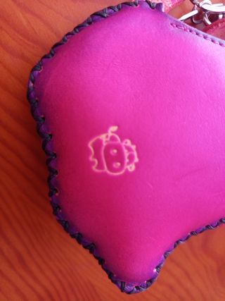 Llavero-Cartera Perrito artesanal de cuero