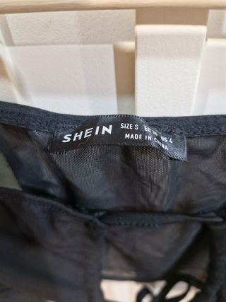 Top de malla negro manga larga