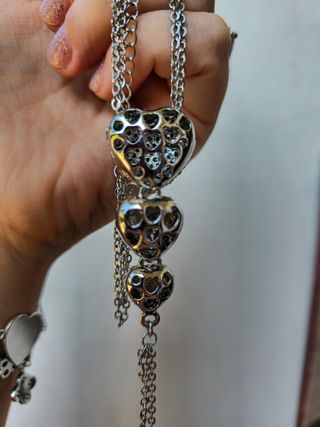 Collana cuori con strass