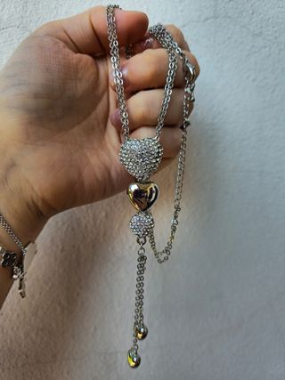 Collana cuori con strass