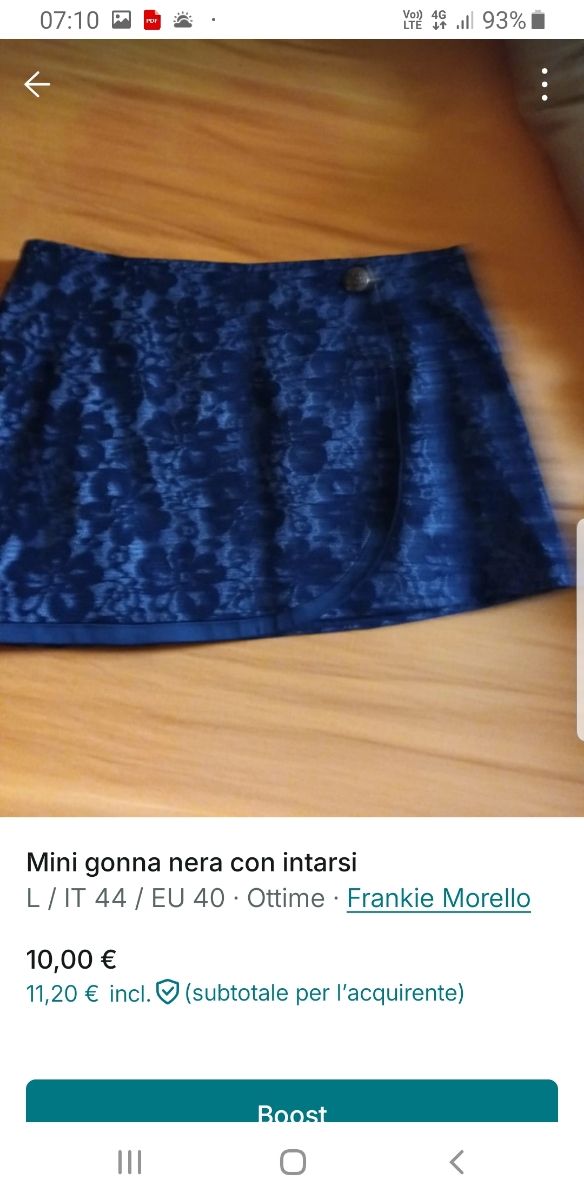 Gonna corta nera Frankie Morello