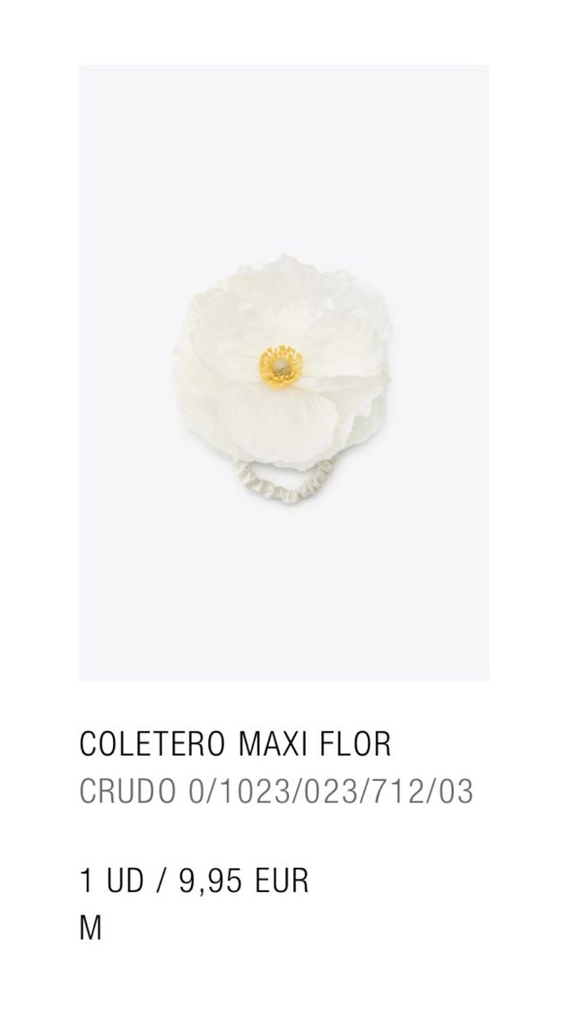 Coletero Maxi Flor Zara Blanco
