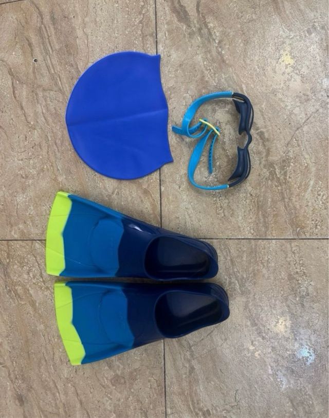 Pack Natación: Aletas, Gafas, Tubo y Gorro