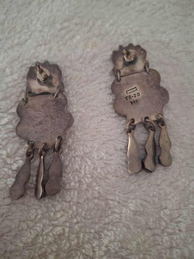 Pendientes Plata Mexicanos Turquesa Amatista Coral