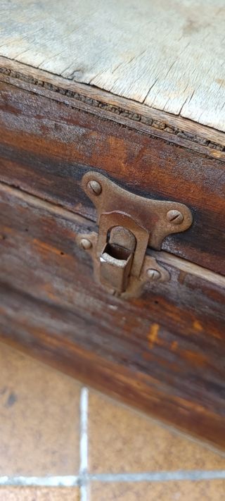 Cofre antiguo madera 75cm*20cm*22cm