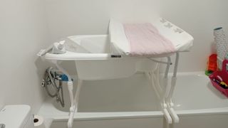 Bañera cambiador bebé, con cambiador acolchado 