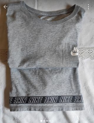 Camiseta Nike Gris Talla S Algodón