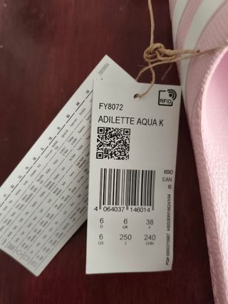 Chanclas Adidas Adilette Aqua Rosa talla 38-39