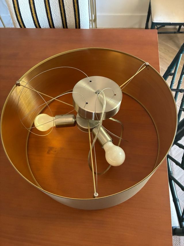 Candeeiro de teto bege/castanho