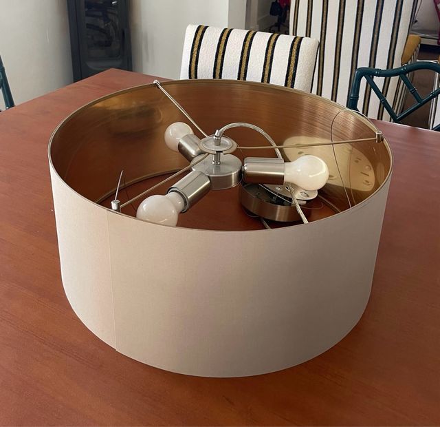 Candeeiro de teto bege/castanho