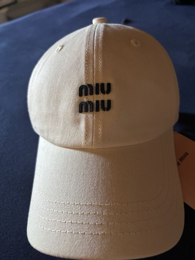 Cappellino Miu Miu Bianco Panna