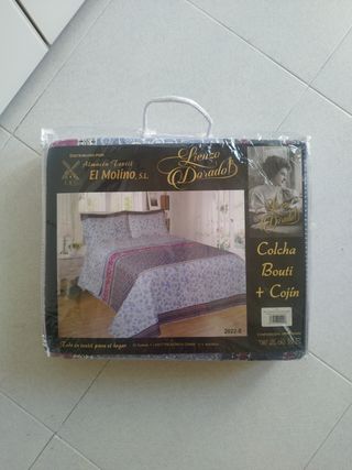 Colcha bouti + 2 cojínes, Cama 150 cm