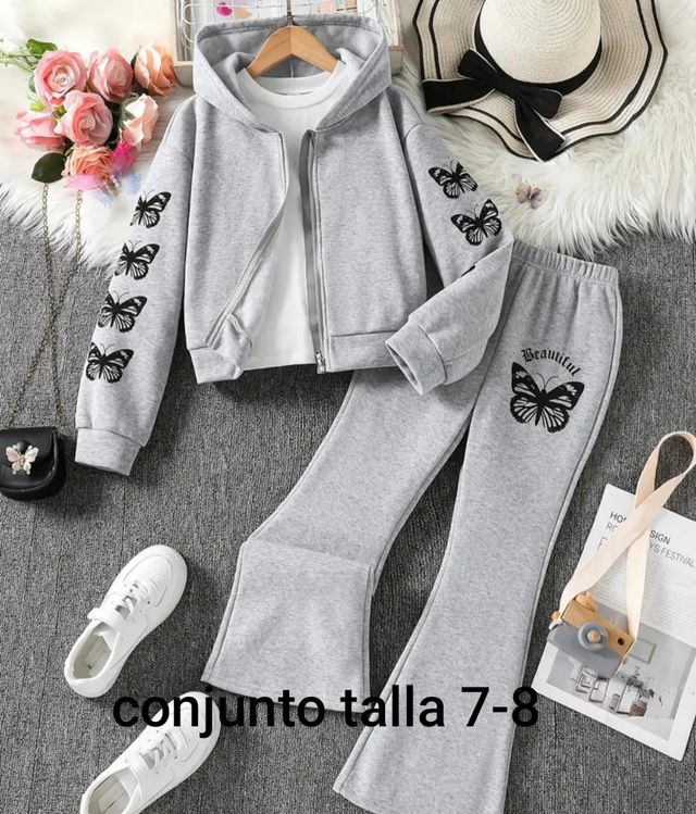 Conjunto niña mariposas talla 7-8