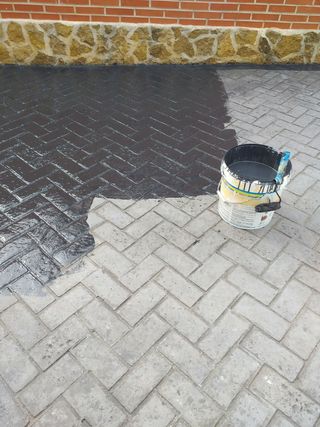 Reparación de hormigón impreso antiguo