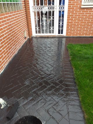 Reparación de hormigón impreso antiguo