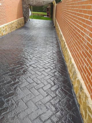 Reparación de hormigón impreso antiguo