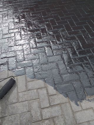 Reparación de hormigón impreso antiguo