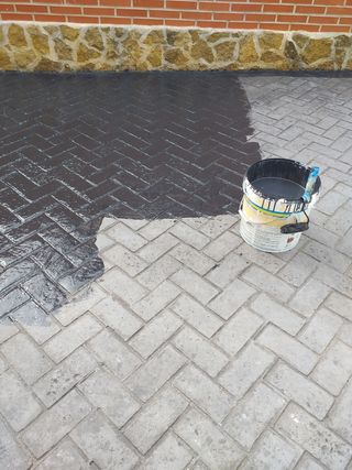 Reparación de hormigón impreso antiguo