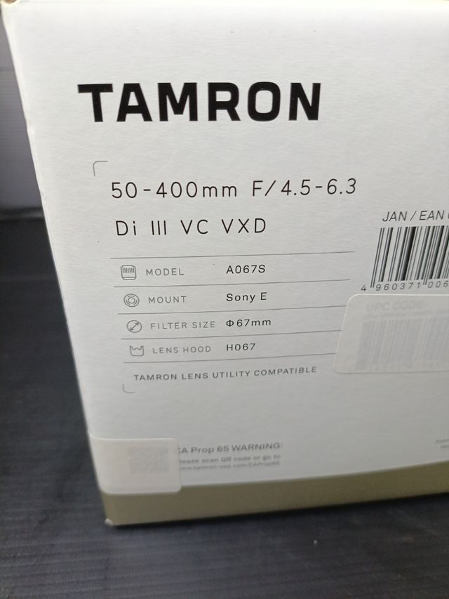 Tamron 50-400mm f/4.5-6.3 Di III VC VXD Sony E