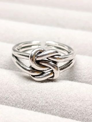 Anillo nudo doble plata S925 Abierto CH236