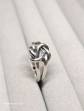 Anillo nudo doble plata S925 Abierto CH236