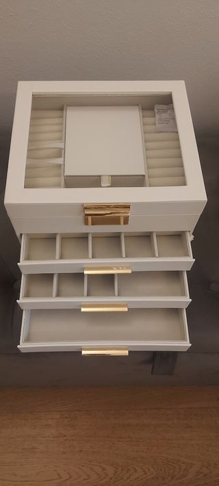 Portagioie grande bianco e oro