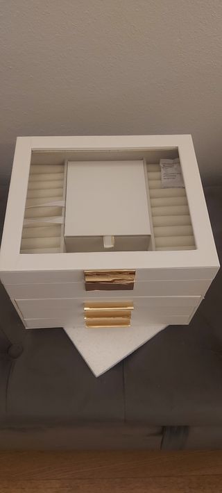 Portagioie grande bianco e oro