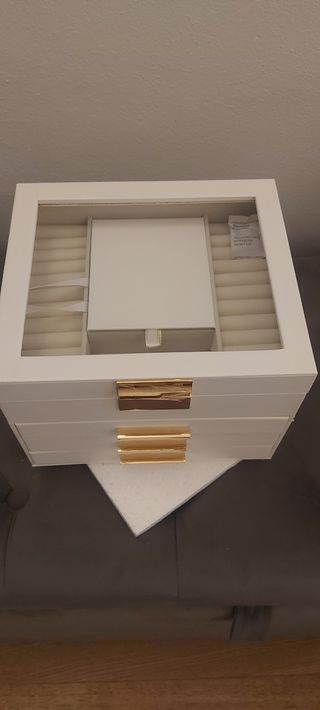 Portagioie grande bianco e oro