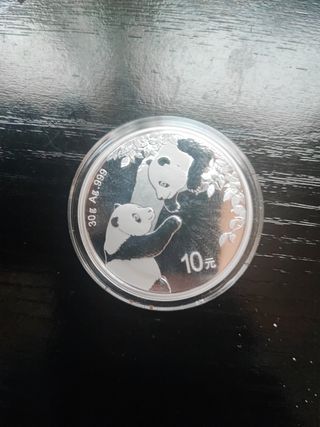 Moneda Panda Plata 30g .999 China 10 Yuan