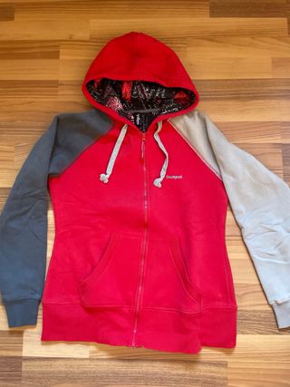 Sudadera Desigual Gris y Roja