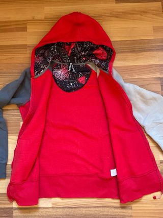 Sudadera Desigual Gris y Roja