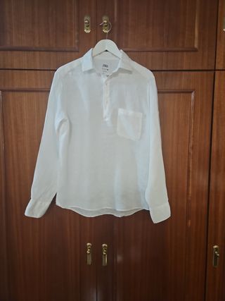 Camisa Lino Blanca Zara