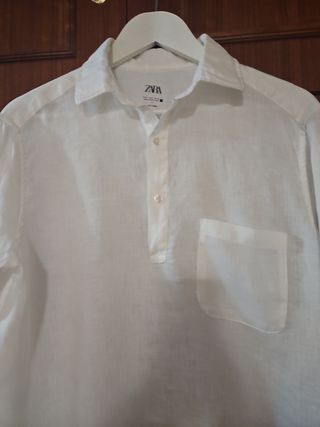 Camisa Lino Blanca Zara