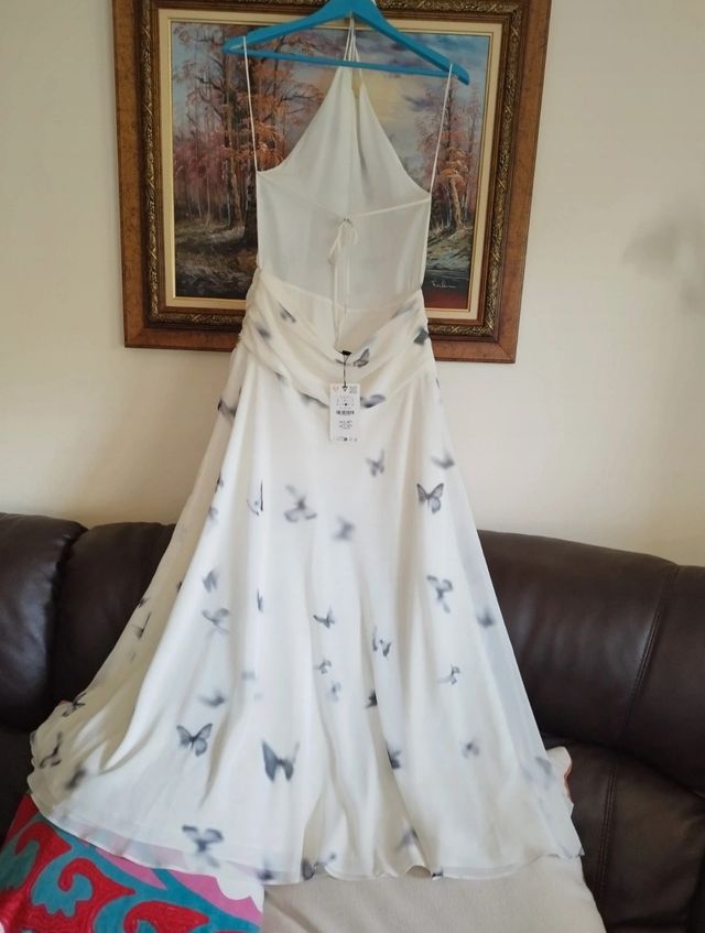 Vestido largo espalda al aire con estampado