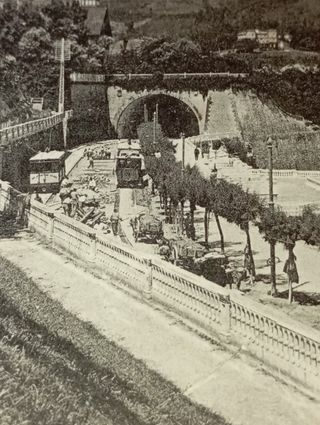 Postal San Sebastián Monte Igueldo 1914 matasello