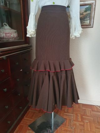 Falda flamenca rociera marrón
