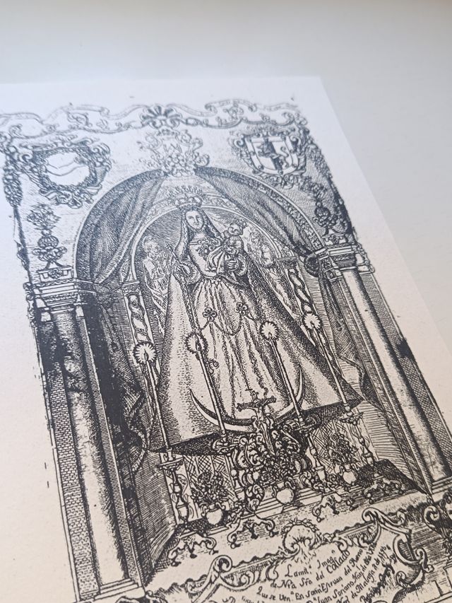 Reproducción Lámina Antigua Virgen