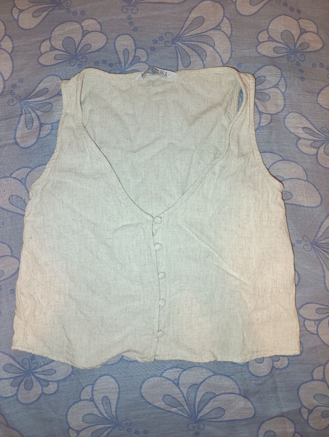 Top Stradivarius blanco