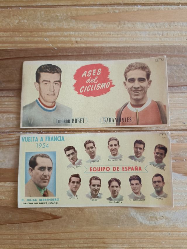 2 Cromos Ases del Ciclismo Bahamontes 1954