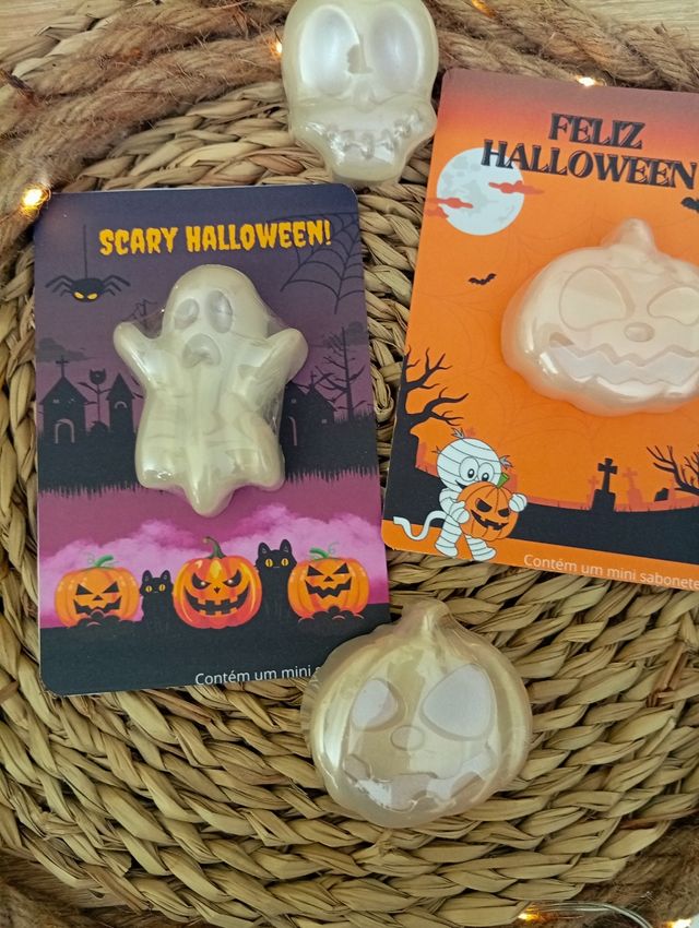 Sabonetes Halloween Fantasma e Abóbora